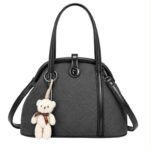 Bolso de Mano Sintético con Osito Decorativo, Manivela de Giro y Cierre de Imán para Mujer - Imagen 5