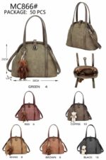 Bolso de Mano Sintético con Osito Decorativo, Manivela de Giro y Cierre de Imán para Mujer - Imagen 7