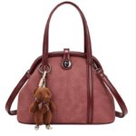 Bolso de Mano Sintético con Osito Decorativo, Manivela de Giro y Cierre de Imán para Mujer - Imagen 2
