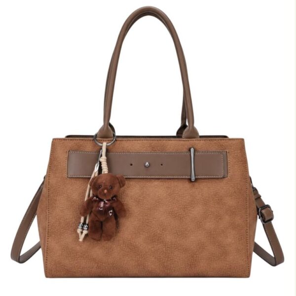 Bolso de Mano Sintético con Frontal Decorativo, Osito, Cuerda y Bolsillo Trasero para Mujer - Imagen 4