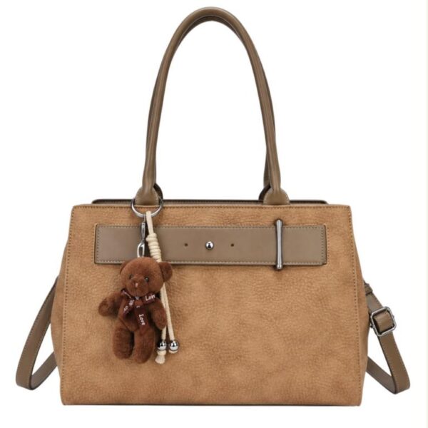 Bolso de Mano Sintético con Frontal Decorativo, Osito, Cuerda y Bolsillo Trasero para Mujer - Imagen 2
