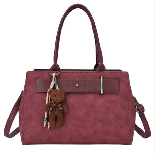 Bolso de Mano Sintético con Frontal Decorativo, Osito, Cuerda y Bolsillo Trasero para Mujer - Imagen 3