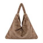 Bolso de Hombro tipo Tote con Pelito Sintético, Botón y Gran Capacidad para Mujer