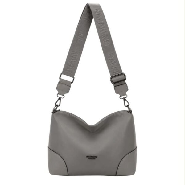 Bolso Bandolera en Nylon Tipo Hobo para Mujer con Bolsillo Trasero y Compartimentos Internos - Imagen 8