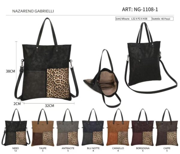 Bolso de Hombro Sintético Nazareno Gabrielli con MultiEstampado y Gran Capacidad para Mujer - Imagen 9
