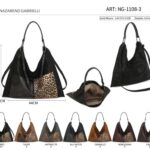Bolso de Hombro Hobo Sintético Nazareno Gabrielli con 2 Compartimentos Frontales Originales