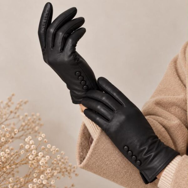 Bonitos Guantes de Mujer en Piel con Gran Calidad y Elegante Diseño Botones - Imagen 10