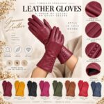 Bonitos Guantes de Mujer en Piel con Gran Calidad y Elegante Diseño Botones