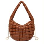 Bolso de Hombro Sintético Acolchado para Mujer con Asa de Cadena Dorada Extraíble