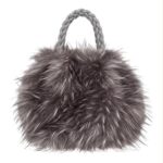 Bolso de Mano en Pelo Sintético con 2 Asas Cortas Trenzadas y Cremallera para Mujer - Imagen 3