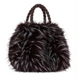 Bolso de Mano en Pelo Sintético con 2 Asas Cortas Trenzadas y Cremallera para Mujer - Imagen 5