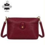 Bolso Bandolera en Piel Italiana con Bolsillo Frontal Bajo Mini Solapa de Botón y Cierre de Cremallera Mujer - Imagen 6