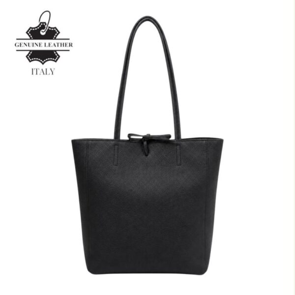 Bolso de Mano tipo Shopper en Piel Italiana para Mujer con Asas Largas y Cierre de Cremallera - Imagen 9