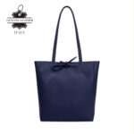 Bolso de Mano tipo Shopper en Piel Italiana para Mujer con Asas Largas y Cierre de Cremallera - Imagen 8