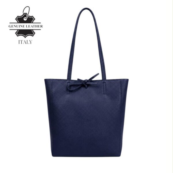 Bolso de Mano tipo Shopper en Piel Italiana para Mujer con Asas Largas y Cierre de Cremallera - Imagen 8