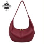 Bolso de Hombro en Piel Italiana con Costura Frontal y Gran Capacidad para Mujer