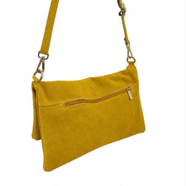 Bolso Bandolera en Piel de Serraje con Solapa de Botones y Bolsillo Trasero para Mujer - Imagen 14