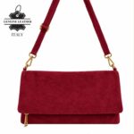 Bolso Bandolera en Piel de Serraje con Solapa de Botones y Bolsillo Trasero para Mujer - Imagen 5
