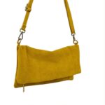 Bolso Bandolera en Piel de Serraje con Solapa de Botones y Bolsillo Trasero para Mujer - Imagen 13