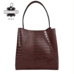 Bolso de Hombro Premium en Piel Italiana Bucket con Diseño Croco y Monedero Extra - Imagen 5
