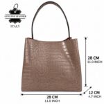Bolso de Hombro Premium en Piel Italiana Bucket con Diseño Croco y Monedero Extra - Imagen 6