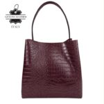 Bolso de Hombro Premium en Piel Italiana Bucket con Diseño Croco y Monedero Extra - Imagen 3