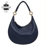 Bolso de Hombro en Piel Italiana con Asa Extraíble, Tira Bandolera y 2 Cremalleras para Mujer - Imagen 7