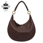 Bolso de Hombro en Piel Italiana con Asa Extraíble, Tira Bandolera y 2 Cremalleras para Mujer - Imagen 9