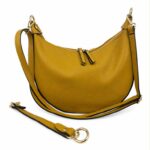 Bolso de Hombro en Piel Italiana con Asa Extraíble, Tira Bandolera y 2 Cremalleras para Mujer - Imagen 12