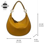 Bolso de Hombro en Piel Italiana con Asa Extraíble, Tira Bandolera y 2 Cremalleras para Mujer - Imagen 11