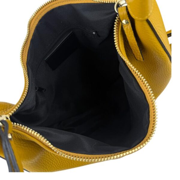 Bolso de Hombro en Piel Italiana con Asa Extraíble, Tira Bandolera y 2 Cremalleras para Mujer - Imagen 15