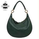 Bolso de Hombro en Piel Italiana con Asa Extraíble, Tira Bandolera y 2 Cremalleras para Mujer - Imagen 4