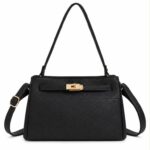 Bolso de Hombro Sintético con Asa Larga, Manivela de Giro y Tiras Frontales para Mujer - Imagen 8