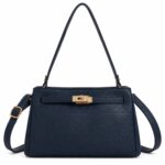 Bolso de Hombro Sintético con Asa Larga, Manivela de Giro y Tiras Frontales para Mujer - Imagen 3