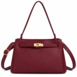 Bolso de Hombro Sintético con Asa Larga, Manivela de Giro y Tiras Frontales para Mujer - Imagen 7