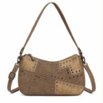 Bolso de Hombro Sintético Bicolor con Tachuelas Frontales y Bolsillo Trasero para Mujer - Imagen 5