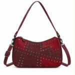 Bolso de Hombro Sintético Bicolor con Tachuelas Frontales y Bolsillo Trasero para Mujer - Imagen 6