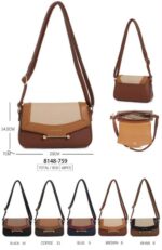 Bolso de Hombro Sintético Tricolor Gino Valentini con Solapa Original  y Bonito Diseño para Mujer - Imagen 7