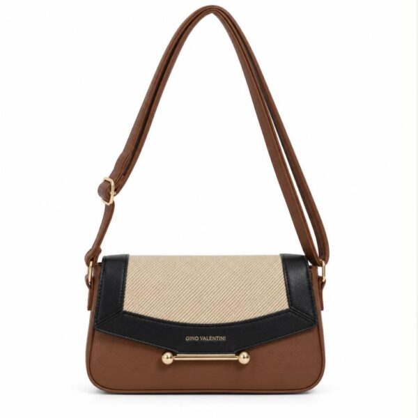 Bolso de Hombro Sintético Tricolor Gino Valentini con Solapa Original  y Bonito Diseño para Mujer - Imagen 6