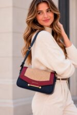 Bolso de Hombro Sintético Tricolor Gino Valentini con Solapa Original  y Bonito Diseño para Mujer - Imagen 2