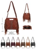 Bolso de Mano Sintético con Flecos Laterales y Tachuelas Decorativas Frontales para Mujer - Imagen 9