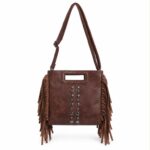 Bolso de Mano Sintético con Flecos Laterales y Tachuelas Decorativas Frontales para Mujer - Imagen 7