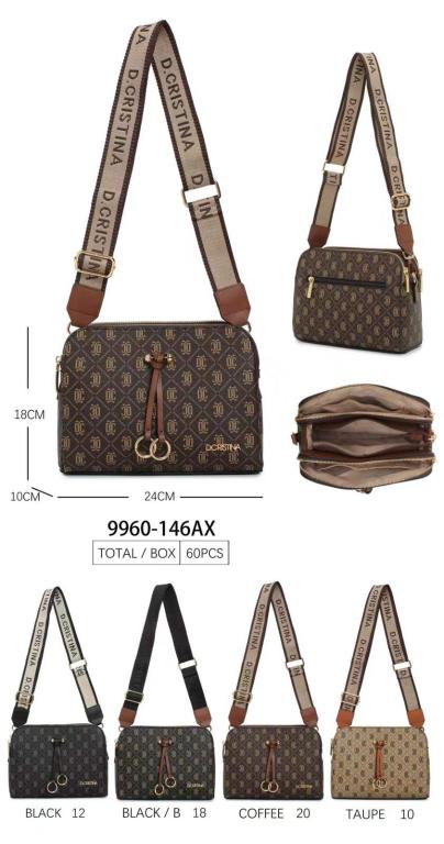 CG9960-146AX-All Bolso Bandolera Sintético D. Cristina con Frontal Decorativo y 3 Bolsillos Principales para Mujer - Imagen 1