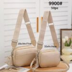 Juego 2 Bolsos Bandolera Maxfly con Flecos Decorativos en la Cremallera y Gran Calidad para Mujer