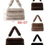 Bolso de Mano con Pelo Sintético, Asa Extraíble y Estilo Mullido para Mujer
