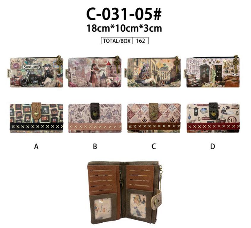 CGC031-05-All Cartera Sintética de Mujer con Muñeca Sweet Candy, Cremalleras con Llave y Espacio para Tarjetas - Imagen 1