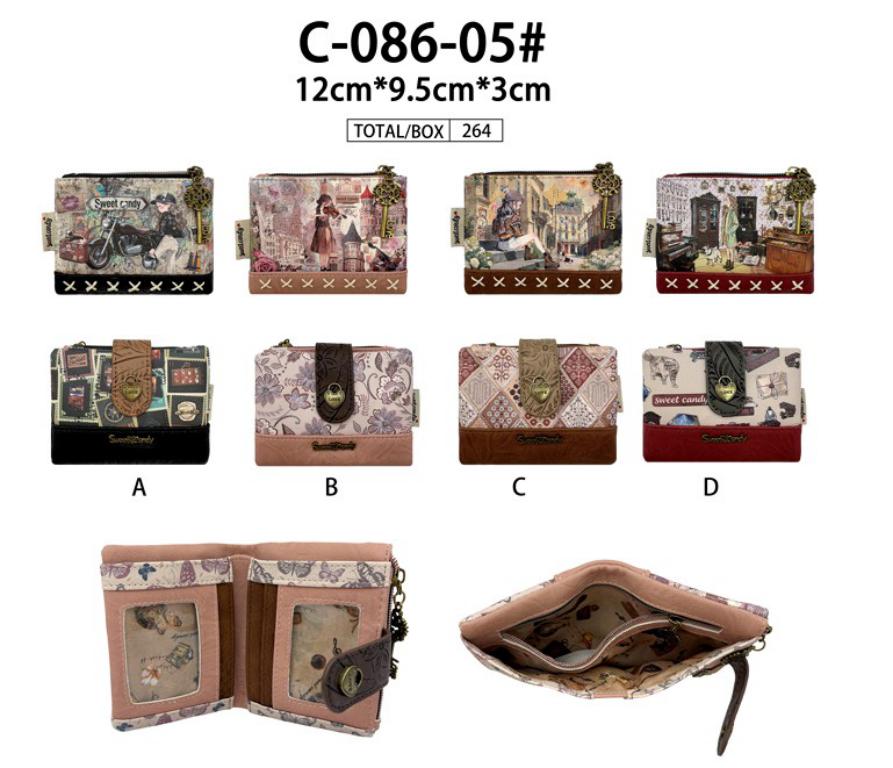 CGC086-05-All Monedero Sintético y Compacto de Mujer con Muñeca Sweet Candy y Espacio para Tarjetas - Imagen 1