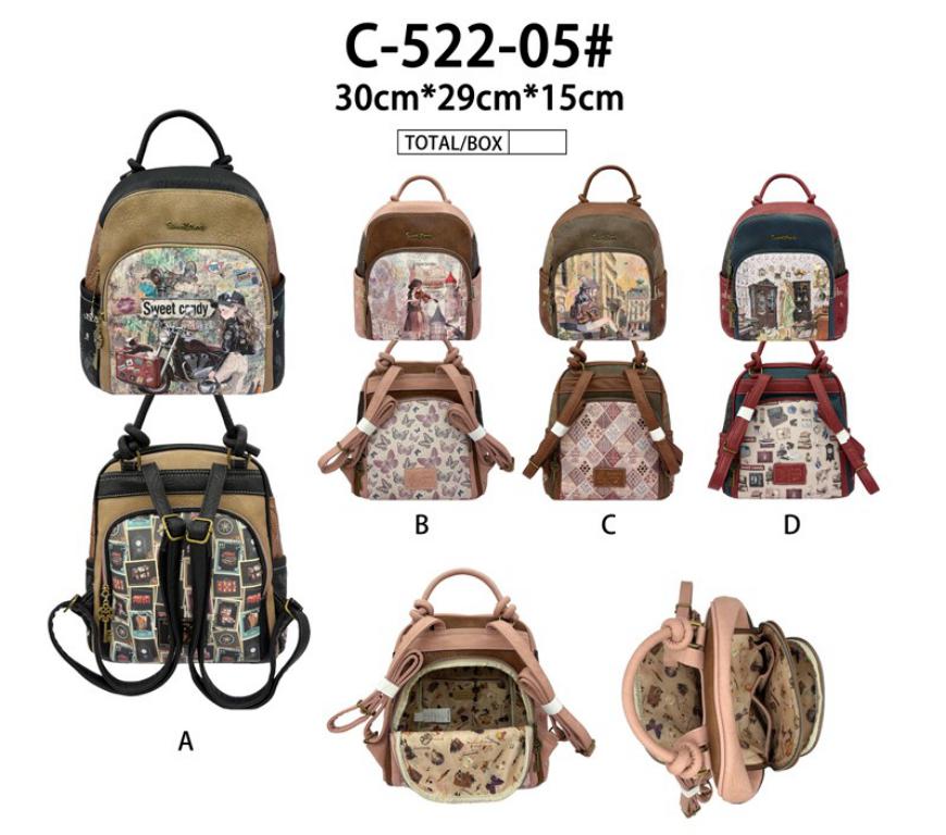CGC522-05-All Mochila Sintética Antirrobo con Diseño Muñeca Sweet Candy y 2 Bolsillos Frontales para Mujer - Imagen 1