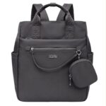 Amplia Mochila de Nylon Coveri Collection con Multicompartimentos y Monedero Extra - Imagen 2