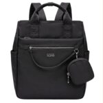 Amplia Mochila de Nylon Coveri Collection con Multicompartimentos y Monedero Extra - Imagen 7